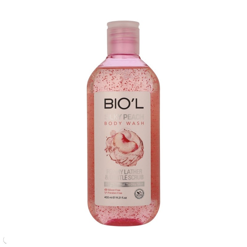 شامپو بدن بیول مدل Silky Peach با رایحه هلو مناسب پوست چرب و معمولی حجم 400 میل