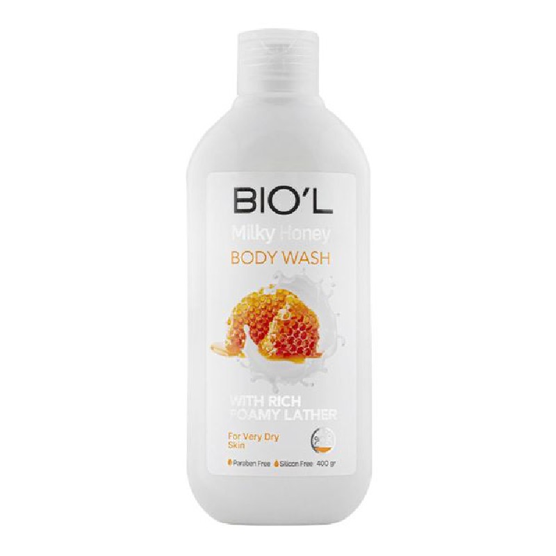 شامپو بدن کرمی شیر و عسل مناسب برای پوست های خیلی خشک 400 میل بیول